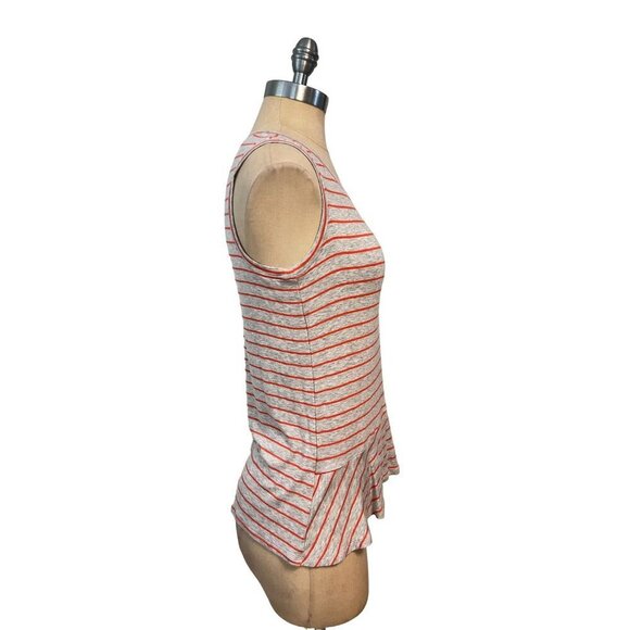 CAbi 5331 Orange Gray Stripe Ruffle Tank Size XS - Picture 3 of 5